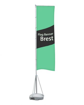 Flag Banner Brest. Banderola Publicitaria de gran formato con base rellenable de agua